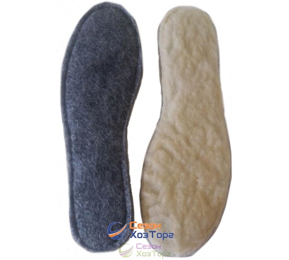 Стельки Овчина+Фетр, размеры 35-46 (индивидуальная уп-ка)